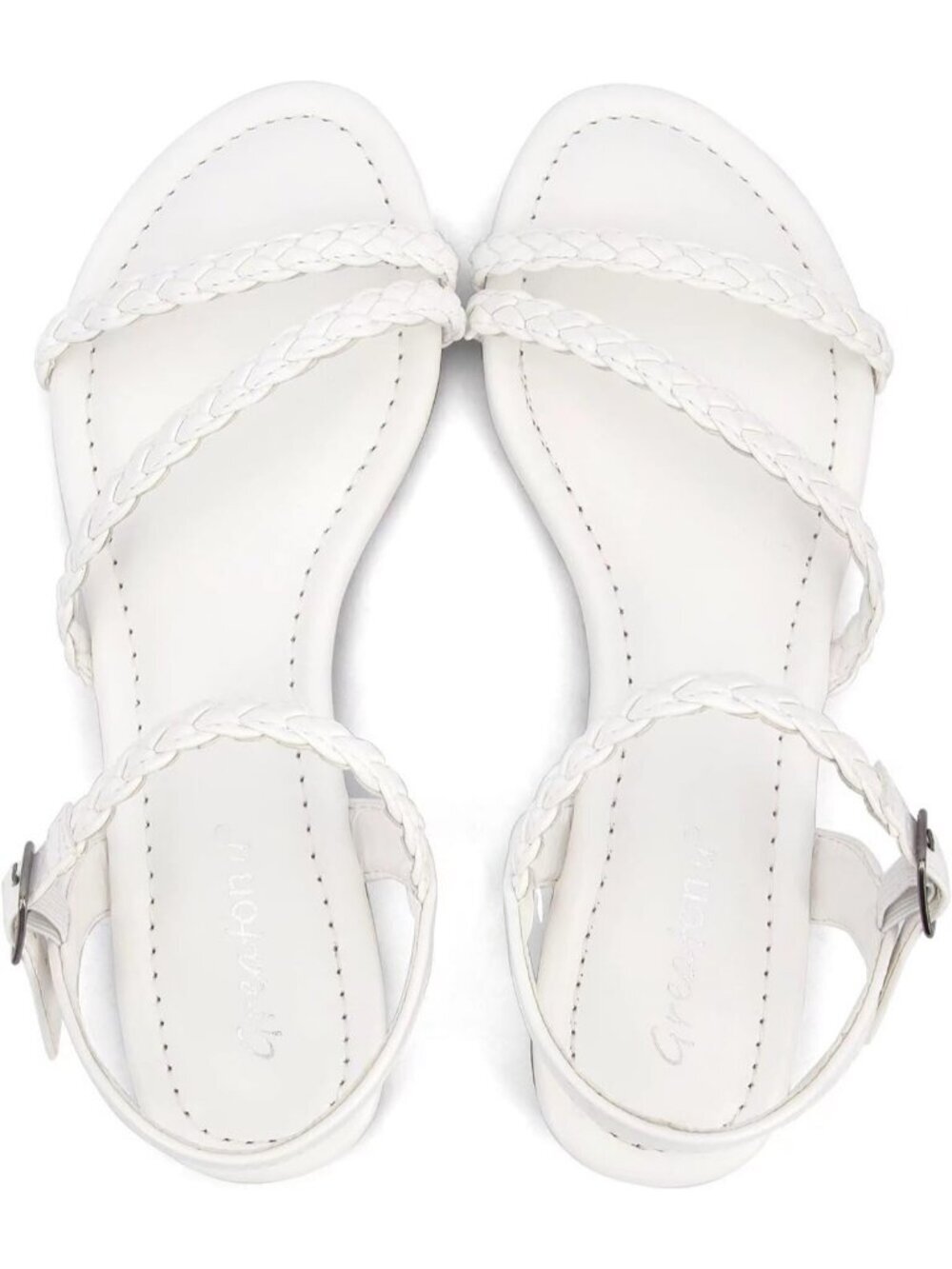 Women’s White Summer Gladiator Flats Slip On Sandals Open Toe Slingback Shoes